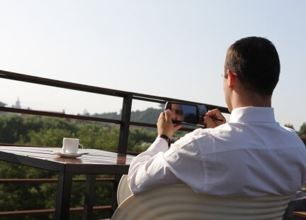 man using mobile